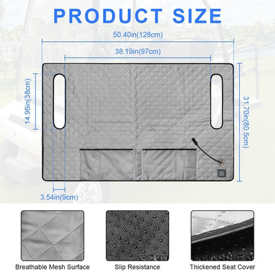 Protección contra el sobrecalentamiento Pad de calefacción de golf para carritos de golf almohadilla de asiento de calefacción material lavable fuente de alimentación CC/AC