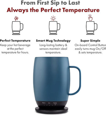Portable Digital Style Diseño de fábrica Bebidas que se calientan a sí mismas Temperatura controlada Bebida directa Taza de café Viajes inalámbricos