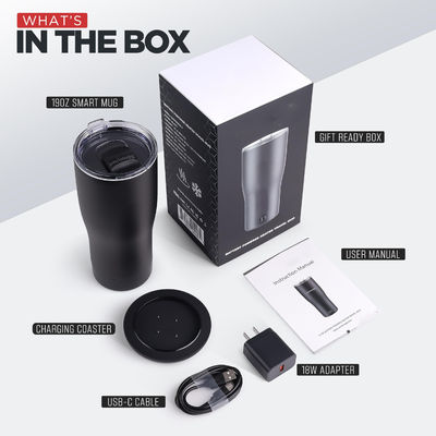 Taza de café caliente personalizada con pantalla LED de temperatura autoajustable para bebida directa conveniente para viajes