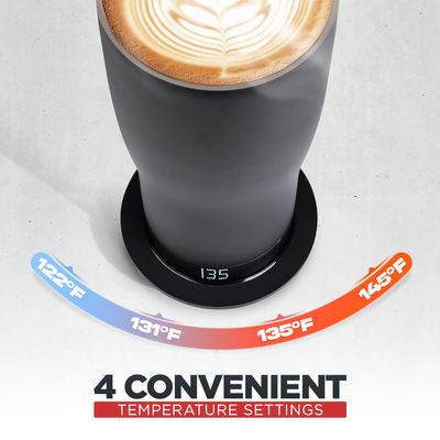 Taza de café caliente personalizada con pantalla LED de autoajuste de temperatura para bebida directa conveniente para automóviles de viaje