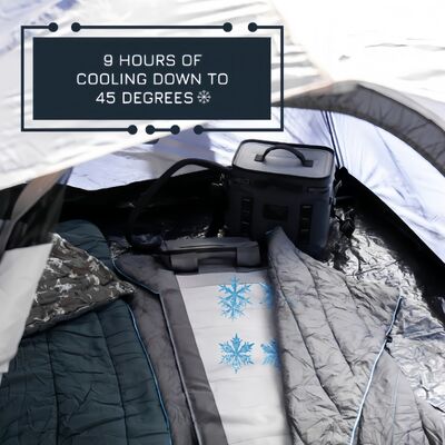 Silla de camping refrigerada equipada con sistema de circulación de agua a batería USB y zonas de enfriamiento duales para todo el día al aire libre