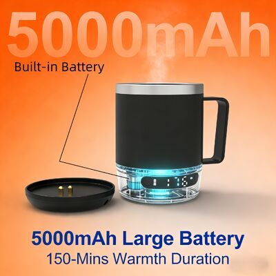 Taza portátil inteligente con control de temperatura digital batería recargable LED pantalla y tapa resistente a derrames para conveniencia