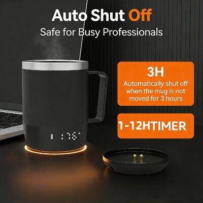 Taza portátil inteligente con control de temperatura digital batería recargable LED pantalla y tapa resistente a derrames para conveniencia