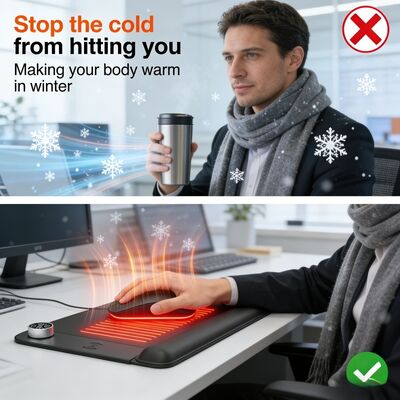 Personalizar protección contra el sobrecalentamiento Pad de ratón caliente con carga inalámbrica y descanso de muñeca Pad de ratón de calefacción inteligente