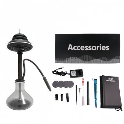 Shisha/Hookah portátil inalámbrico personalizado con batería de larga duración y vibrantes efectos de iluminación RGB, ideal para viajes y exteriores