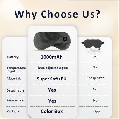Máscaras para los ojos sin cable para aliviar la sequedad de los ojos, mejorar el sueño, almohadilla de calefacción de ojos lavable para viajes y con cáscara reemplazable