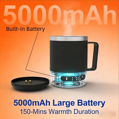 Bolsa Portable de Auto-calentamiento Taza 5000 MAh Batería 18 oz Caliente de café recargable Taza de viaje de auto-calentamiento para la oficina