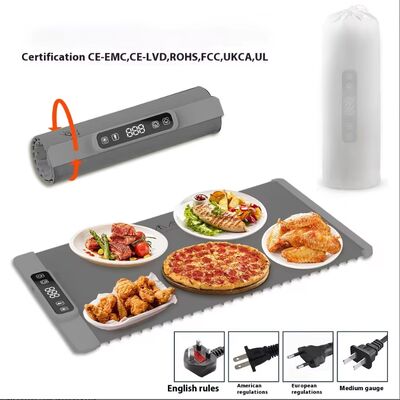 Hogar inteligente multifuncional plegable tabla de cortar caliente esterilla de silicona flexible vegetales calientes Po conservación del calor rodante