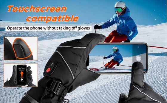 Guante calefactor de grafeno con pantalla táctil, duradero y de temperatura ajustable, impermeable, cortavientos, a prueba de nieve, guantes eléctricos