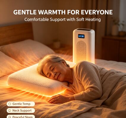 Almohada calefactora eléctrica, compacta y fácil de colocar, con ajuste automático de temperatura para un descanso y sueño confortables