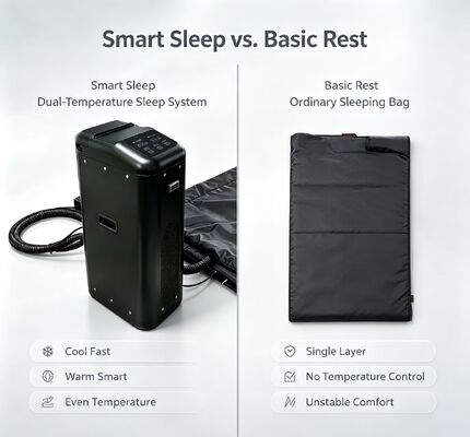 Saco de dormir refrigerado que ofrece funciones de refrigeración y calefacción con superficie duradera lavable y confortable envasado