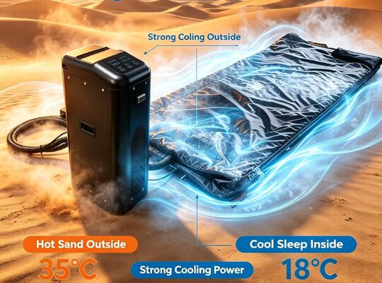 Saco de dormir refrigerado que ofrece funciones de refrigeración y calefacción con superficie duradera lavable y confortable envasado