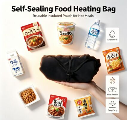 Bolsa portátil autosellante para calentar alimentos, bolsa de calentamiento reutilizable, adecuada para fideos instantáneos, curry y comidas preparadas