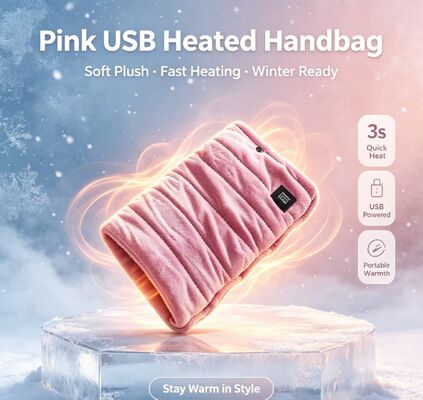 Calentador de mano portátil con fuente de alimentación USB superficie de tejido sedoso suave función de calentamiento constante diseño compacto ligero y protección de seguridad
