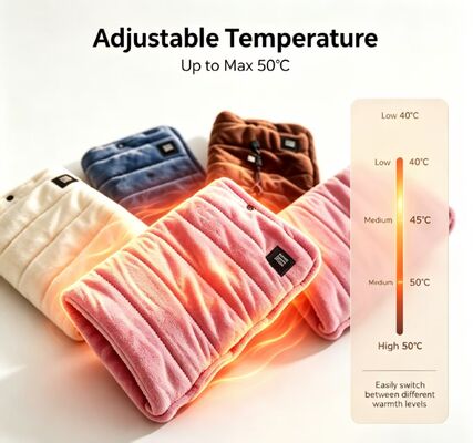 Calentador de mano USB eléctrico portátil 3 Temperatura ajustable Max 50 ° C Bolso de calefacción de mano recargable de franela blanda Invierno