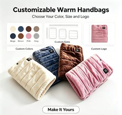 Calentador de mano USB eléctrico portátil 3 Temperatura ajustable Max 50 ° C Bolso de calefacción de mano recargable de franela blanda Invierno