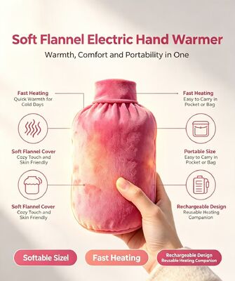 Calentador de mano eléctrico de forma de cubo recargable, cubierta cristalina ultrablanda amigable para la piel, calefacción rápida Bolso portátil de calefacción para clima frío