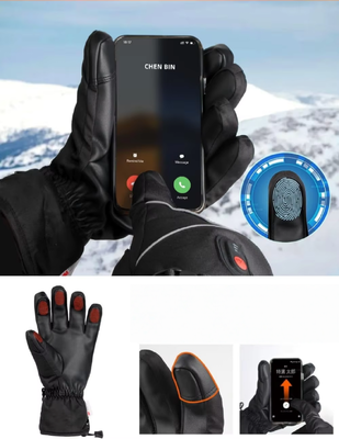 Guantes Calefactables Eléctricos, Guantes Calefactores con Batería de Hoja de Grafeno de 5V, Guantes Térmicos Impermeables y a Prueba de Viento Ajustables de 40-65℃ para Esquí, Ciclismo, Camping y Trabajo