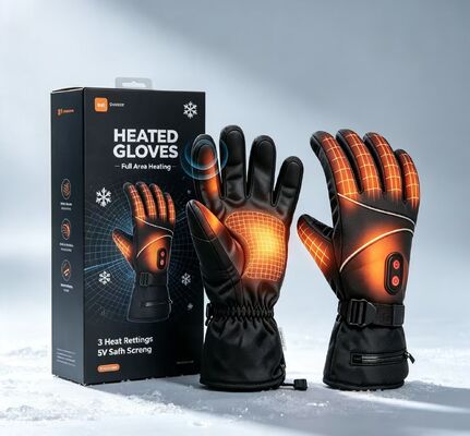 Guantes Eléctricos de Grafeno 5V con Batería, Guantes Térmicos Calefactables, Temperatura Ajustable, Cortavientos, Impermeables, Calentadores de Manos para Deportes al Aire Libre, Esquí, Ciclismo