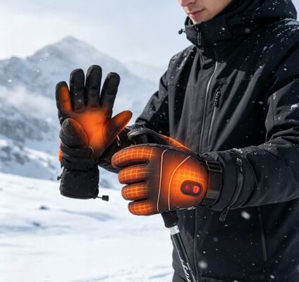 Guantes eléctricos con calefacción de grafeno Calentamiento rápido, temperatura ajustable Calentadores térmicos impermeables, logotipo y embalaje personalizados disponibles