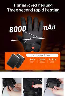 Guantes Eléctricos de Grafeno 5V con Batería, Guantes Térmicos Calefactables, Temperatura Ajustable, Cortavientos, Impermeables, Calentadores de Manos para Deportes al Aire Libre, Esquí, Ciclismo