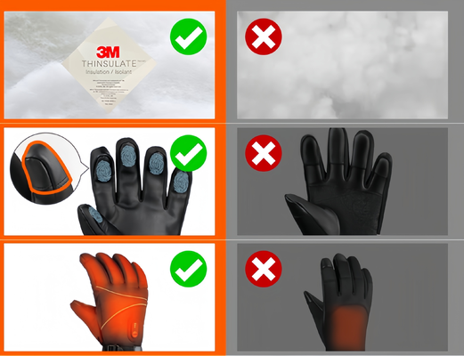 Guante calefactor de grafeno con pantalla táctil, duradero y de temperatura ajustable, impermeable, cortavientos, a prueba de nieve, guantes eléctricos