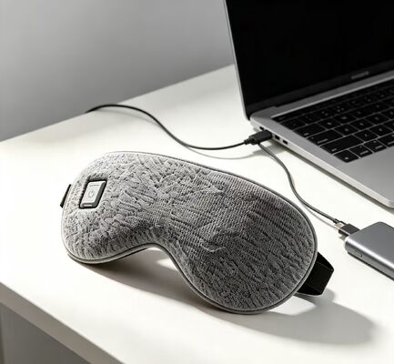 35-55°C Máscara de ojos con calefacción ajustable, portátil de calefacción rápida, recargable, máscara de ojos con calefacción, de tejido de punto suave Máscara de ojos eléctrica equipada con bolsa de almacenamiento para viajes y relajación diaria de los ojos