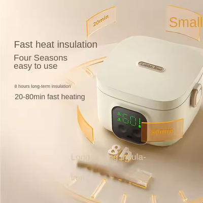 Caja de almuerzo eléctrica de pasteurización con calefacción USB, contenedor de calentamiento de alimentos de acero inoxidable 304 de 500 ml, control multitemperatura