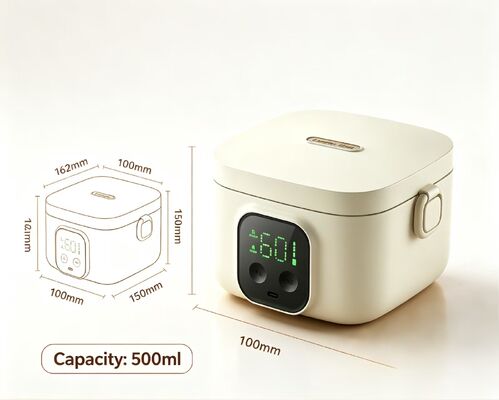 500 ml de calefacción eléctrica USB Boteca de almuerzo de acero inoxidable 304 Temperatura ajustable Calentador de alimentos portátil para acampar Viaje de picnic