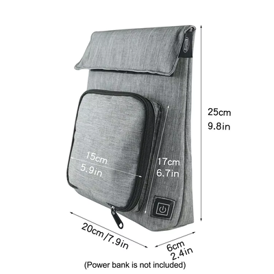Bolsa de almuerzo calefactora USB de fibra de poliéster, calentador de alimentos impermeable a prueba de fugas, unidad calefactora extraíble y lavable, 50-59 ℃, ajuste de temperatura de 3 niveles para calentar comidas sobre la marcha