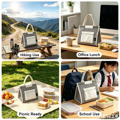 Portable Heated Lunch Bag USB Powered, Rapid Heating Electric Food Warmer with 3 Temperature Modes, Lightweight 0.295KG Thermal Tote for Office, School & Outdoor
