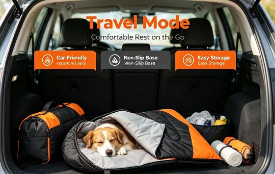 Saco de dormir para perros con calefacción resistente al agua y a los arañazos, saco de dormir duradero de poliéster para mascotas con temperatura ajustable de 3 niveles para múltiples razas de perros, algodón hueco para invierno, nieve y viento
