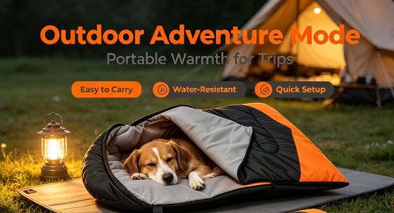 Saco de dormir para perros compacto y fácil de almacenar con calefacción, ligero de 0,93 kg Saco de dormir plegable para mascotas plegable para perros pequeños y medianos de diversas razas, perfecto para actividades al aire libre en el hogar y en clima frío