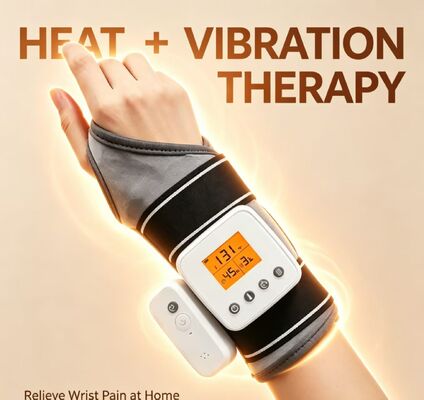 USB Recargable brazalete calentado para muñeca con masaje por vibración, 3 ajustes de temp y temporizador, envoltorio de muñeca de calefacción para el soporte de muñeca de la artritis del túnel carpiano