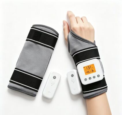 USB Recargable brazalete calentado para muñeca con masaje por vibración, 3 ajustes de temp y temporizador, envoltorio de muñeca de calefacción para el soporte de muñeca de la artritis del túnel carpiano