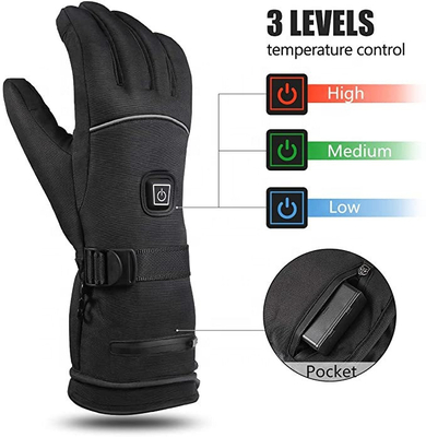 Guantes eléctricos de cuero PU resistentes al agua en invierno para trabajo y actividades al aire libre