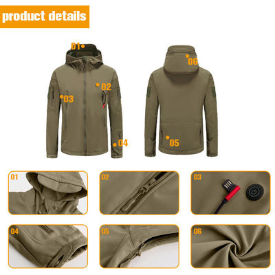 Chaqueta chaleco calefactable eléctrico USB, chaquetas calefactables recargables a 60 grados Xf Wj ODM Ropa de caza con calefacción