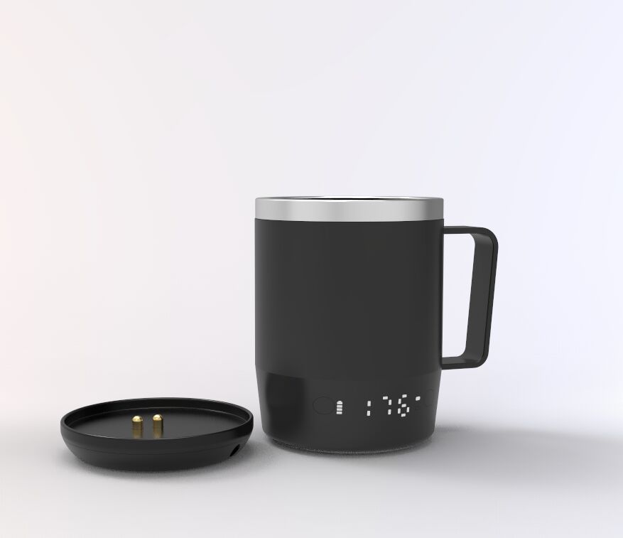 Taza portátil inteligente con control de temperatura digital batería recargable LED pantalla y tapa resistente a derrames para conveniencia