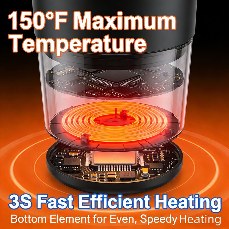 Taza portátil inteligente con control de temperatura digital batería recargable LED pantalla y tapa resistente a derrames para conveniencia