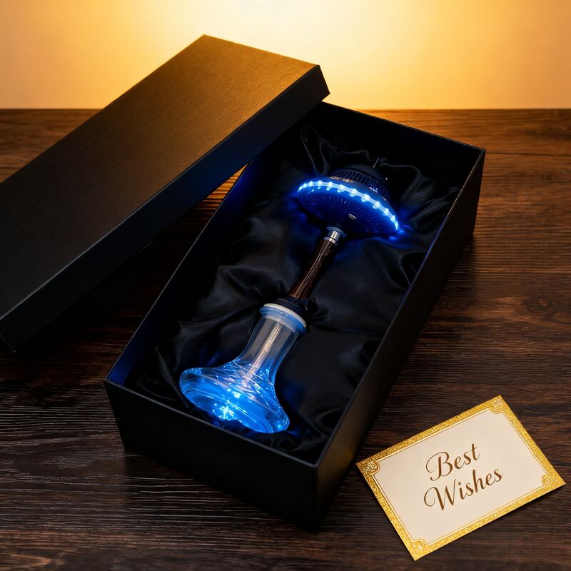 Shisha/Hookah portátil inalámbrico personalizado con batería de larga duración y vibrantes efectos de iluminación RGB, ideal para viajes y exteriores