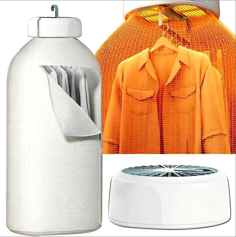 Seca de ropa plegable eléctrica portátil Seca de ropa plegable pequeña Seca de ropa con calefacción con aire Seca de ropa colgante Mini soplador de aire Seca de ropa para el hogar