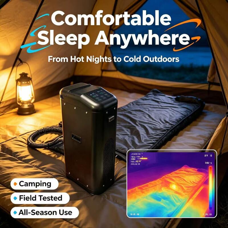 Saco de dormir refrigerado con diseño lavable y consumo de energía de 400 W para el control de la temperatura en diversos entornos