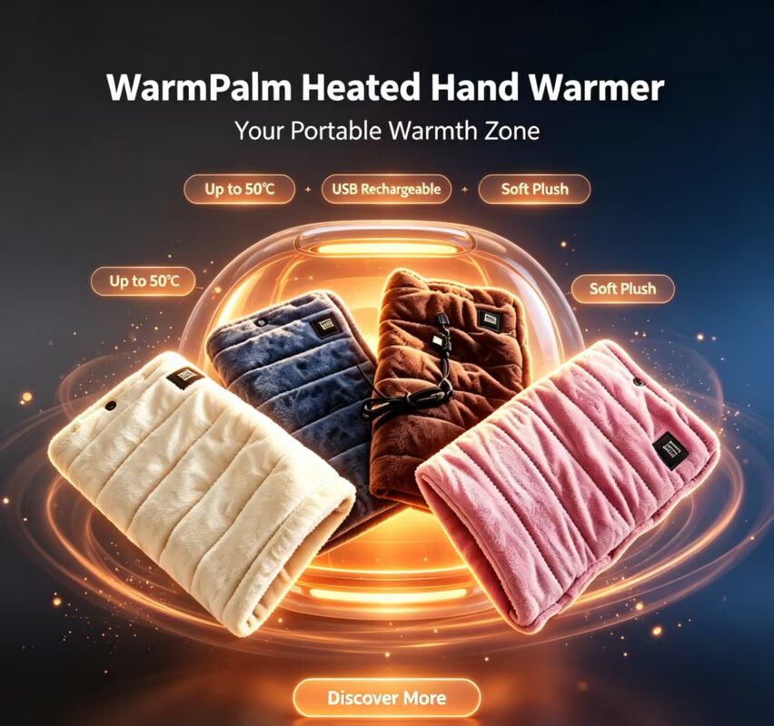 Calentador de mano USB eléctrico portátil 3 Temperatura ajustable Max 50 ° C Bolso de calefacción de mano recargable de franela blanda Invierno