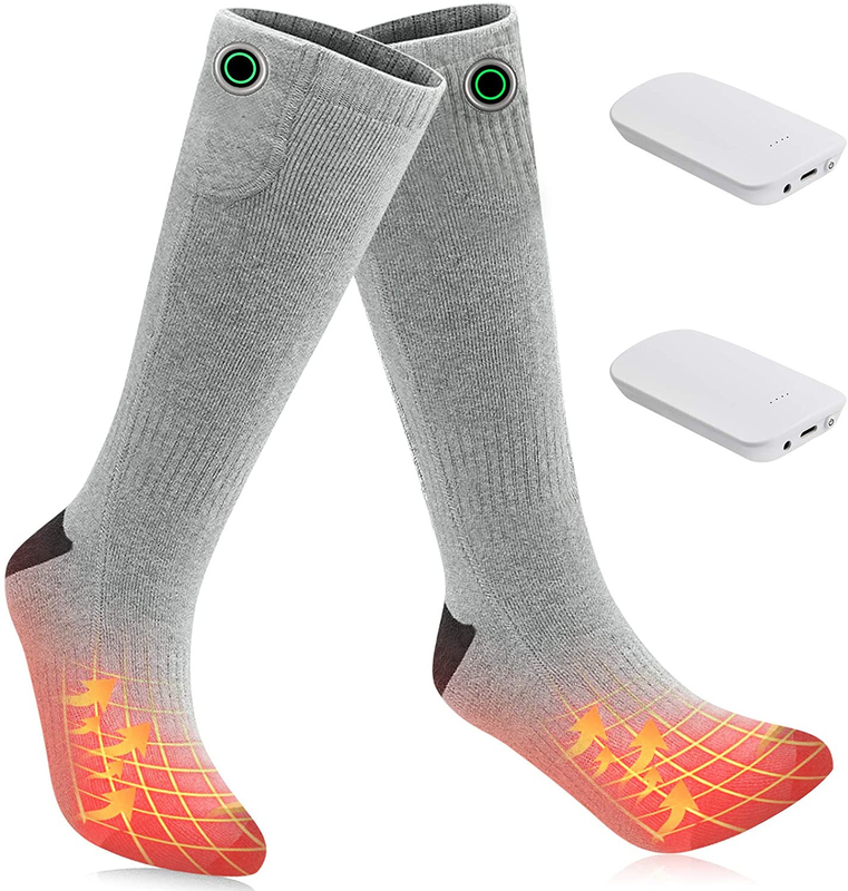 Calcetines calefactables eléctricos lavables Grafeno aislado en invierno Hombres Mujeres Calcetines de esquí calefactables térmicos Largo