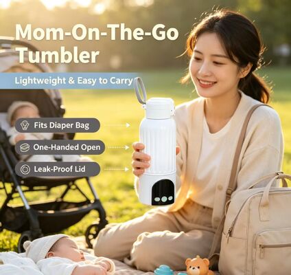 Calentador de biberones portátil con alimentación USB, calentador de leche con temperatura ajustable e interior de acero inoxidable para una alimentación segura del bebé