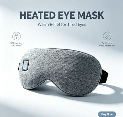 Mascarilla para ojos con calefacción, mascarilla eléctrica cálida de PU súper suave, temperatura ajustable de 35-55 ℃, mascarilla para ojos con calefacción portátil recargable de 1000 mAh para aliviar la fatiga ocular, uso en viajes, oficina, hogar y escuela