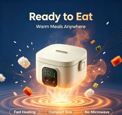 Caja de comida con calefacción eléctrica USB de múltiples temperaturas, caja de calefacción de alimentos portátil de acero inoxidable 304, conservación de calor de 3-4 horas, calentador de alimentos al aire libre de 500 ml de capacidad para viajes y campamentos