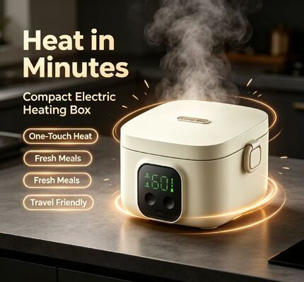 Caja de almuerzo eléctrica de pasteurización con calefacción USB, contenedor de calentamiento de alimentos de acero inoxidable 304 de 500 ml, control multitemperatura