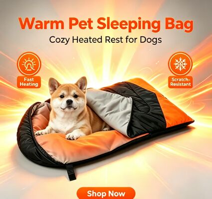 Bolso de dormir para perros con calefacción plegable portátil, fácil de transportar y almacenar, de 3 niveles ajustable a temperatura, resistente al agua y a los arañazos, certificado CE FCC ROHS