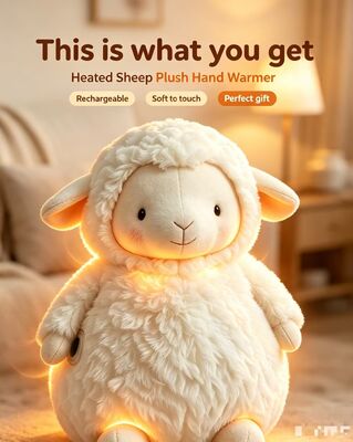 Adorable almohadilla de calefacción con USB en forma de oveja, control de temperatura de nivel 40-60 °C, poliéster suave y amigable para la piel, seguro para niños para uso diario en el hogar, calefactor de mano portátil en movimiento con tiempo de funcionamiento de 6-8 horas